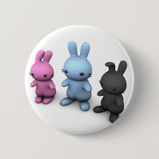 3 niedliche wabbits button (Vorderseite)