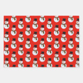 3 Niedlicher Schneemann und Weihnachts-Wrapping Pa Geschenkpapier Set (Vorderseite 3)