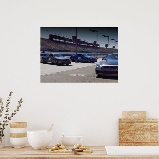 3 Nissan GT-R32 Skyline & R35 Autoclub Speedway Poster (Küche)