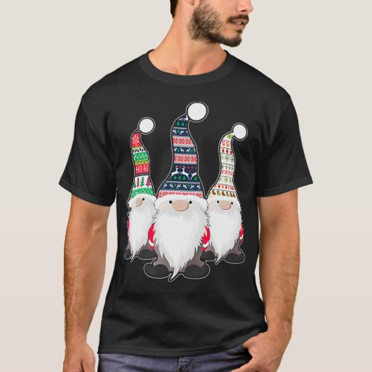 3 Nordic Gnomes Swedish Nisse Tomte Christmas Paja T-Shirt (Vorderseite)