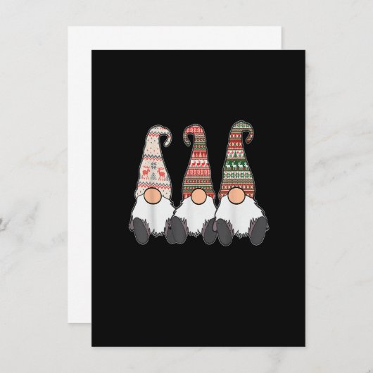 3 Nordic Gnomes Winter Christmas Swedish Tomte Cut Einladung (Vorne/Hinten)