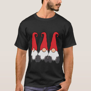 3 Nordic Gnomes Winter Tomte Nisse Red Hats Niedli T-Shirt