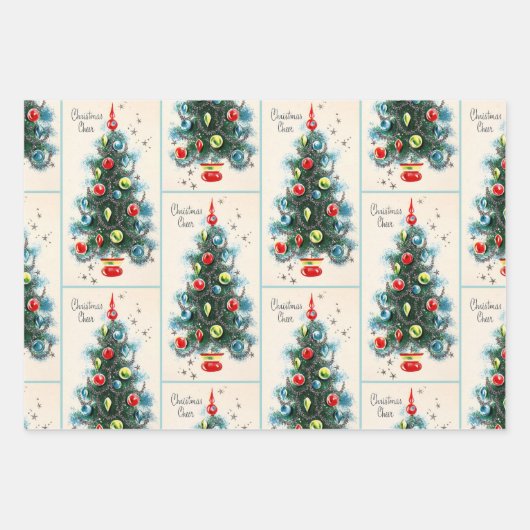 3 Nostalgische Weihnachtskarten Geschenkpapier Set (Vorderseite 3)