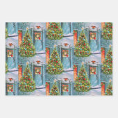 3 Nostalgische Weihnachtskarten Geschenkpapier Set (Vorderseite 2)