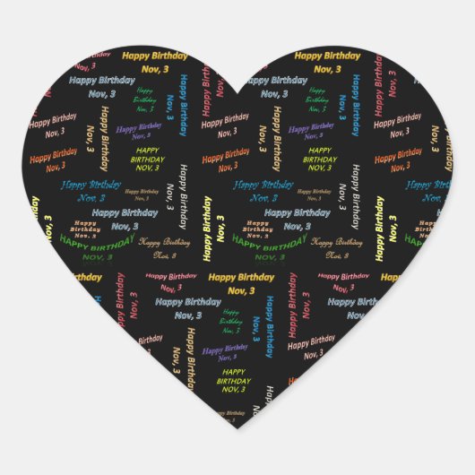 3. November Herz-Aufkleber (Vorderseite)