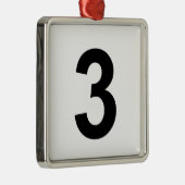 3 - Nr. drei Ornament Aus Metall (Rechts)