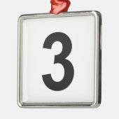 3 - Nr. drei Ornament Aus Metall (Links)