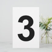 3 - Nummer drei Briefpapier (Stehend Vorderseite)