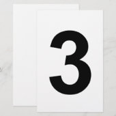 3 - Nummer drei Briefpapier (Vorne/Hinten)