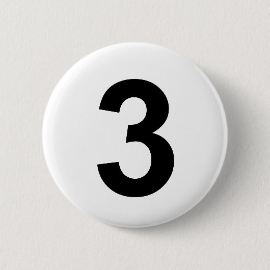 3 - Nummer drei Button (Vorderseite)