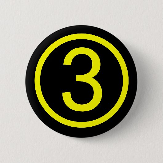 3 - Nummer drei Button (Vorderseite)
