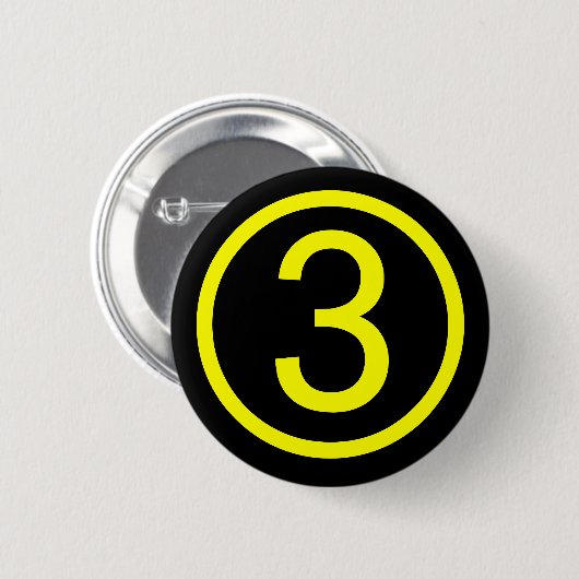 3 - Nummer drei Button (Vorne & Hinten)