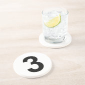 3 - Nummer drei Getränkeuntersetzer (Seite)
