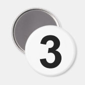 3 - Nummer drei Magnet (Vorderseite/Rückseite)