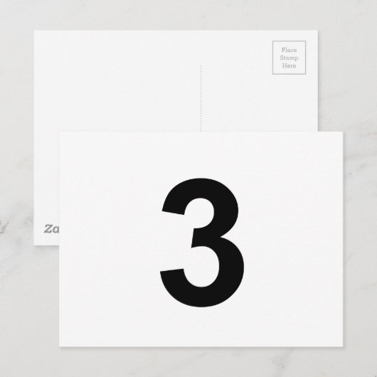3 - Nummer drei Postkarte (Vorne/Hinten)