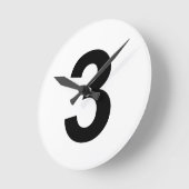 3 - Nummer drei Runde Wanduhr (Winkel)