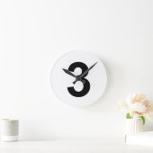 3 - Nummer drei Runde Wanduhr (Zuhause)