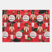 3 Nutcracker Name des Empfängers Weihnachten hinzu Geschenkpapier Set (Vorderseite 3)