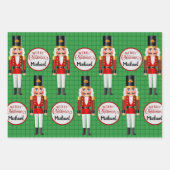 3 Nutcracker Name des Empfängers Weihnachten hinzu Geschenkpapier Set (Vorderseite 2)