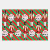 3 Nutcracker Name des Empfängers Weihnachten hinzu Geschenkpapier Set (Vorderseite)