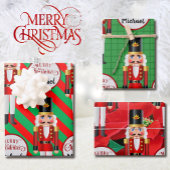 3 Nutcracker Name des Empfängers Weihnachten hinzu Geschenkpapier Set