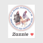 3 ÖKOLOGISCH GEFÜTTERT Hühner, Aufmachungen auf de Aufkleber (Blatt)