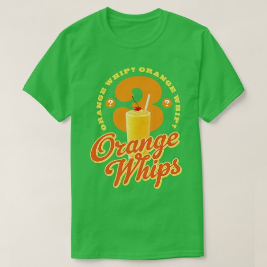 3 Orangefarbene Whips T-Shirt (Design vorne)