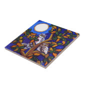 3 Owls Moon Whimsical Folklorek Fliese (Seite)