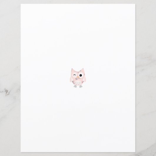 3 Owls rosa Marmordesign Borderet Writing Paper (Rückseite)