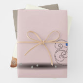 3 Ozeangedicht Blau Rosa Küstenthema Weihnachten Geschenkpapier Set (Beispiel)