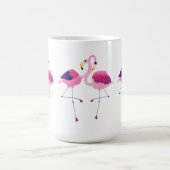 3 Paare der rosa Flamingos-Illustration Kaffeetasse (Mittel)