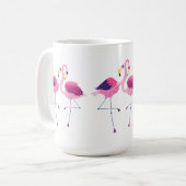 3 Paare der rosa Flamingos-Illustration Kaffeetasse (Vorderseite Links)