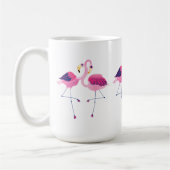 3 Paare der rosa Flamingos-Illustration Kaffeetasse (Links)