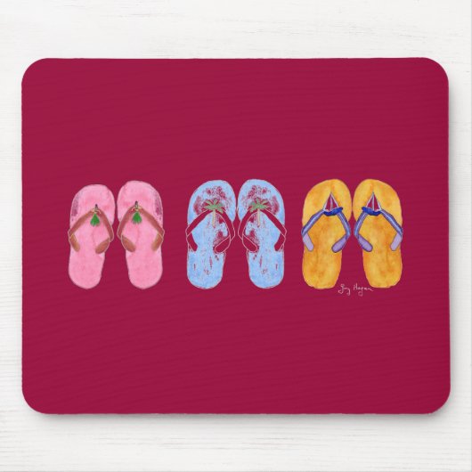 3 Paare Flipflops Mousepad (Vorne)