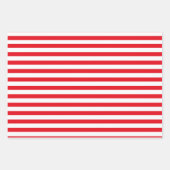 3 Pack Grün, Rot und Weiß Streifen Weihnachten Geschenkpapier Set (Vorderseite)