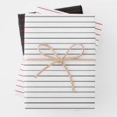 3 Pack: Weiße, schwarze und rote Streifen Weihnach Geschenkpapier Set (Beispiel)