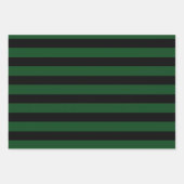 3 Packung: Dunkelgrüne und weiße Streifen Weihnach Geschenkpapier Set (Vorderseite 2)