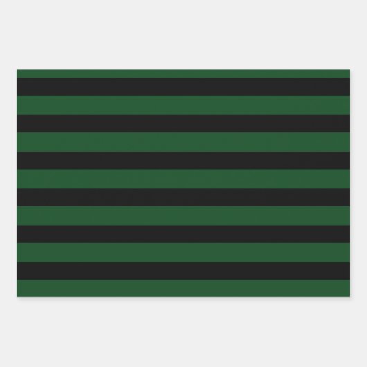 3 Packung: Dunkelgrüne und weiße Streifen Weihnach Geschenkpapier Set (Vorderseite 2)