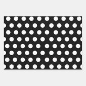 3 Packung: Polka Punkte auf Weiß & Schwarz & Rot Geschenkpapier Set (Vorderseite 3)