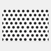 3 Packung: Polka Punkte auf Weiß & Schwarz & Rot Geschenkpapier Set (Vorderseite 2)
