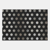 3 Packung: Silver Glitzer Dots Black, Pink & Gray Geschenkpapier Set (Vorderseite)