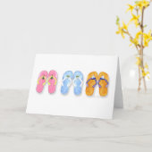 3 Pairs of Flip-Flops Cards Karte (Gelbe Blume)
