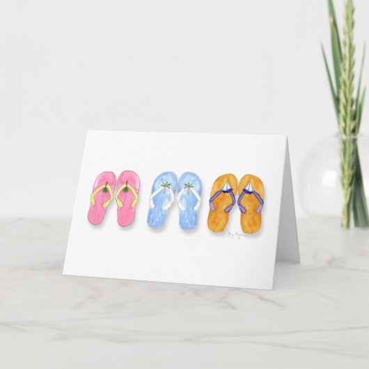 3 Pairs of Flip-Flops Cards Karte (Vorderseite)