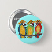 3 Papageien Button (Vorne & Hinten)
