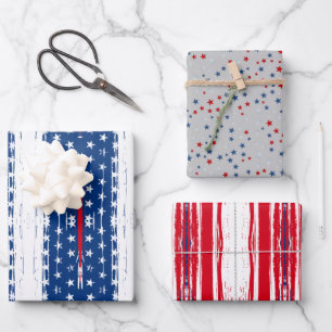 3 Papierblätter im Hübschen niedlichen amerikanisc Geschenkpapier Set