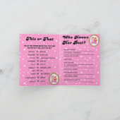 3 Party Games for Retro Doll Pink Birthday Girl Karte (Innenseite)
