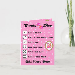 3 Party Games for Retro Doll Pink Birthday Girl Karte
