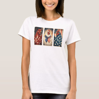 3 patriotische Hühner T-Shirt