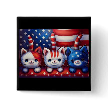 3 patriotische Kätzchen mit amerikanischer Flagge