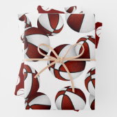 3 pc koordinierendes Maroteam färbt Basketball Geschenkpapier Set (Beispiel)